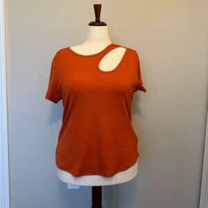 Shein burnt orange cutout top